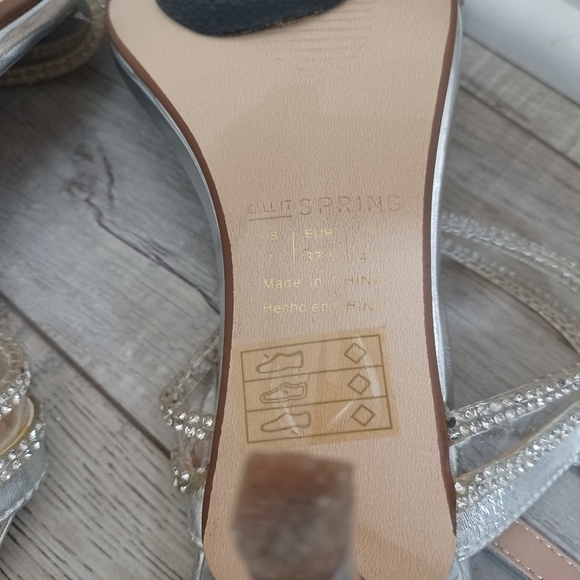 SPRING silver sandals size 7 - Picture 5 of 7